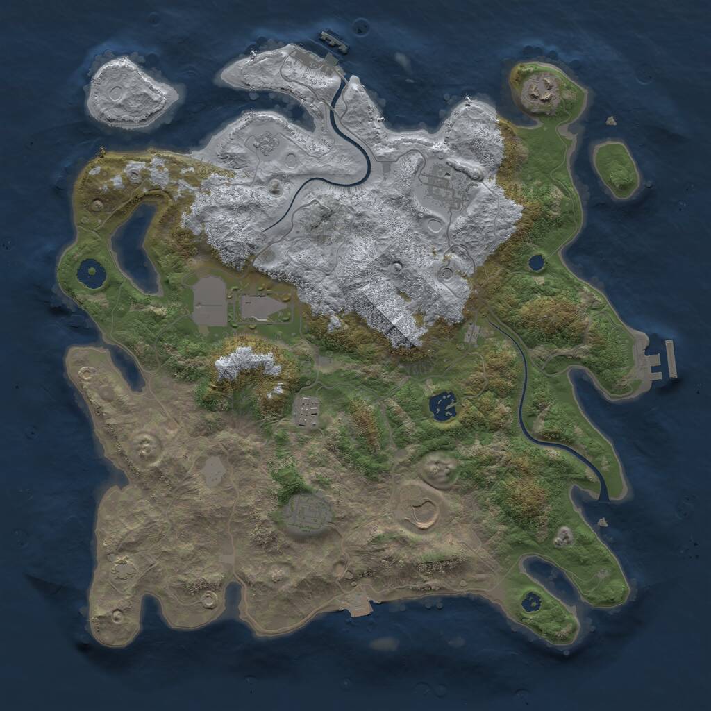 Rust Map: Procedural Map, Size: 3736, Seed: 13835, 13 Monuments