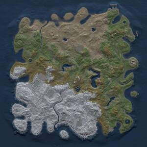 Thumbnail Rust Map: Procedural Map, Size: 4500, Seed: 1730322101, 14 Monuments