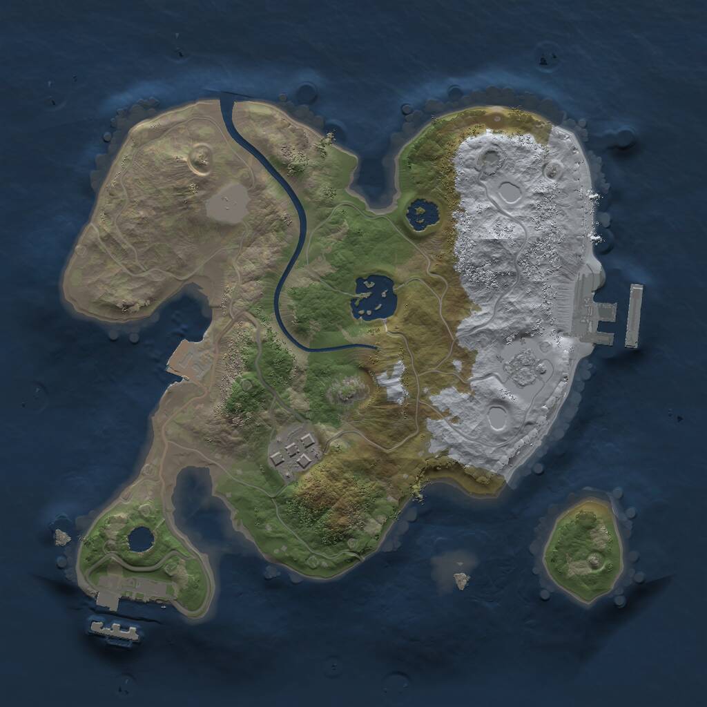 Rust Map: Procedural Map, Size: 2250, Seed: 694208008, 6 Monuments