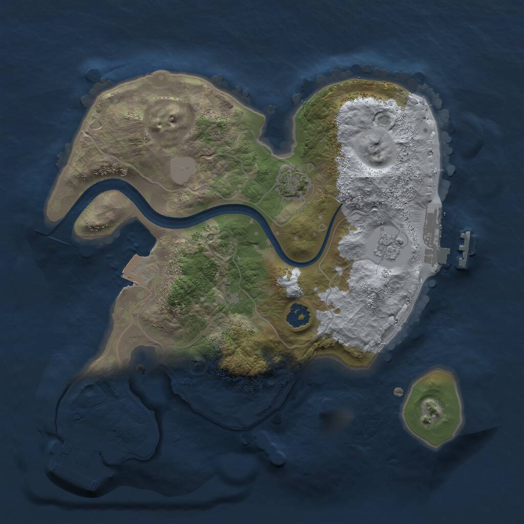Rust Map: Procedural Map, Size: 2250, Seed: 694208008, 5 Monuments