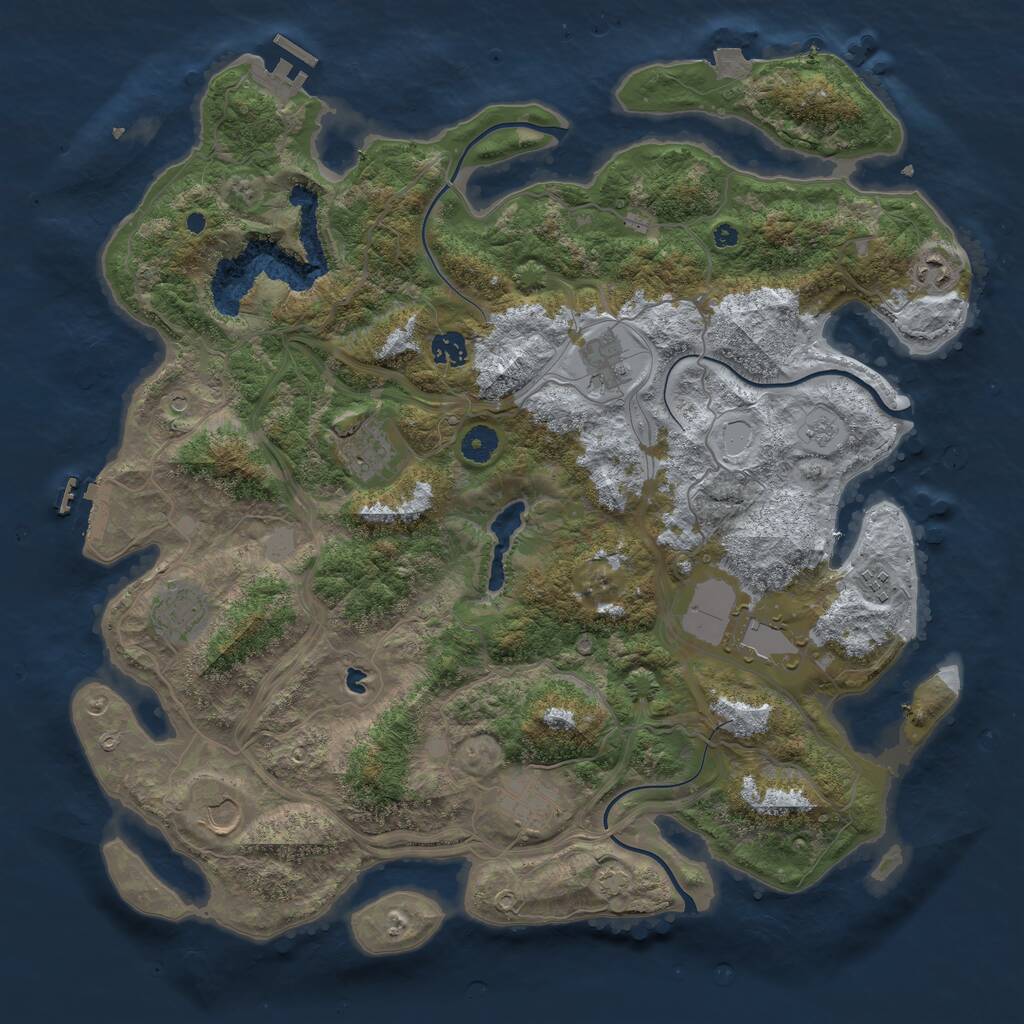 Rust Map: Procedural Map, Size: 4250, Seed: 1044620137, 15 Monuments