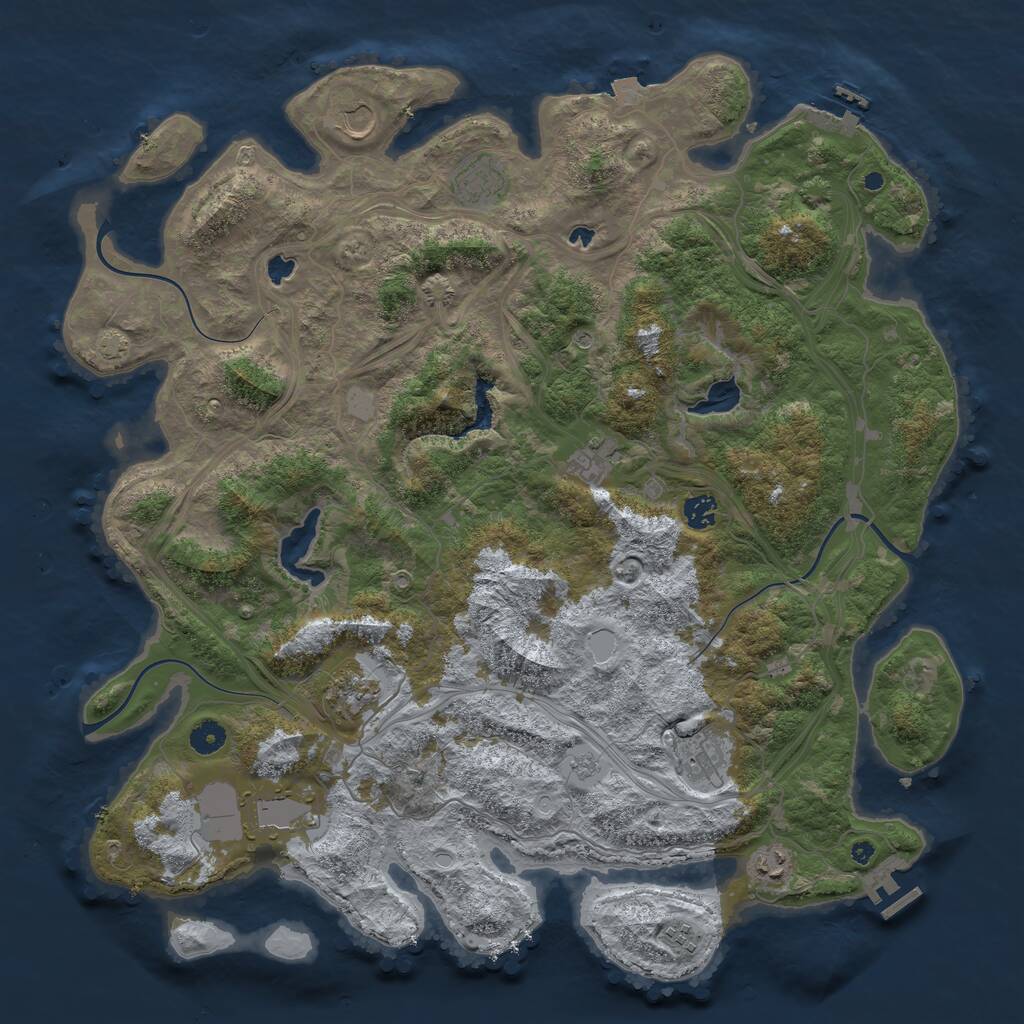 Rust Map: Procedural Map, Size: 4500, Seed: 318954660, 15 Monuments