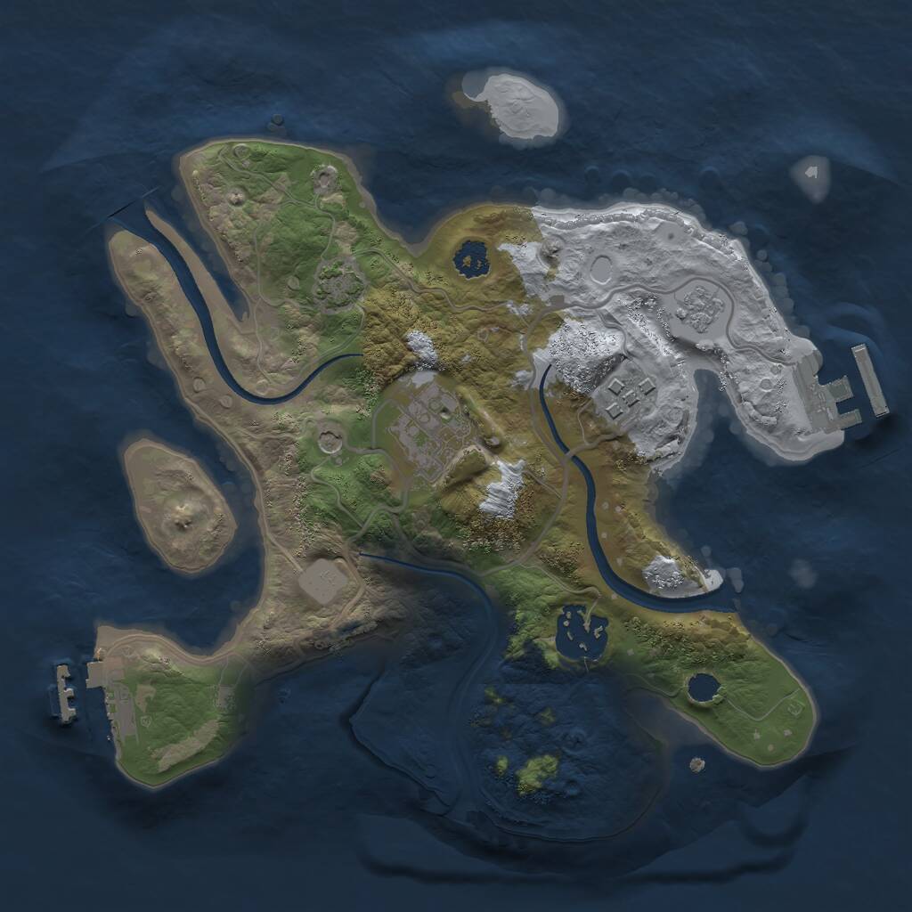 Rust Map: Procedural Map, Size: 2500, Seed: 4208008, 9 Monuments