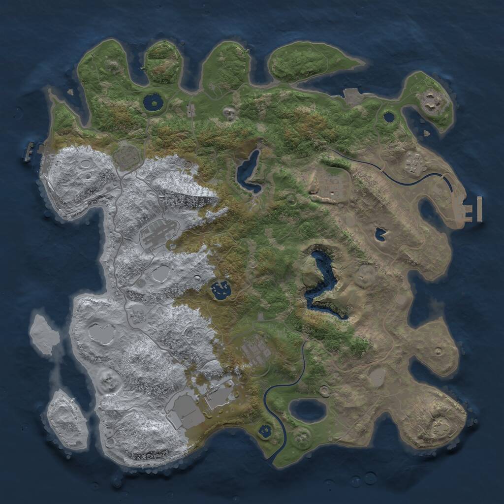 Rust Map: Procedural Map, Size: 4000, Seed: 1710068817, 14 Monuments