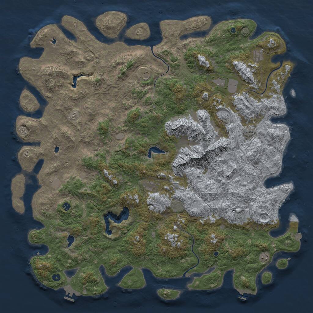 Rust Map: Procedural Map, Size: 6000, Seed: 47812, 17 Monuments