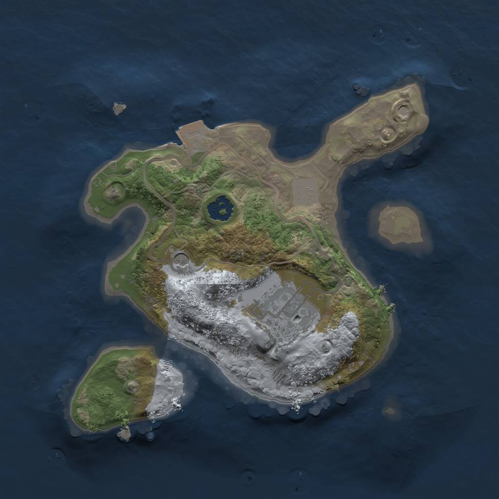 Rust Map: Procedural Map, Size: 2000, Seed: 622570043, 3 Monuments