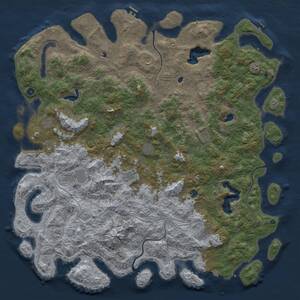 Thumbnail Rust Map: Procedural Map, Size: 6000, Seed: 70000, 17 Monuments