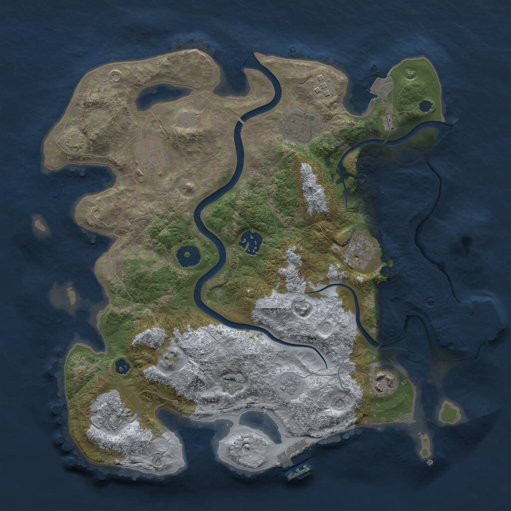 Rust Map: Procedural Map, Size: 3400, Seed: 657823, 13 Monuments