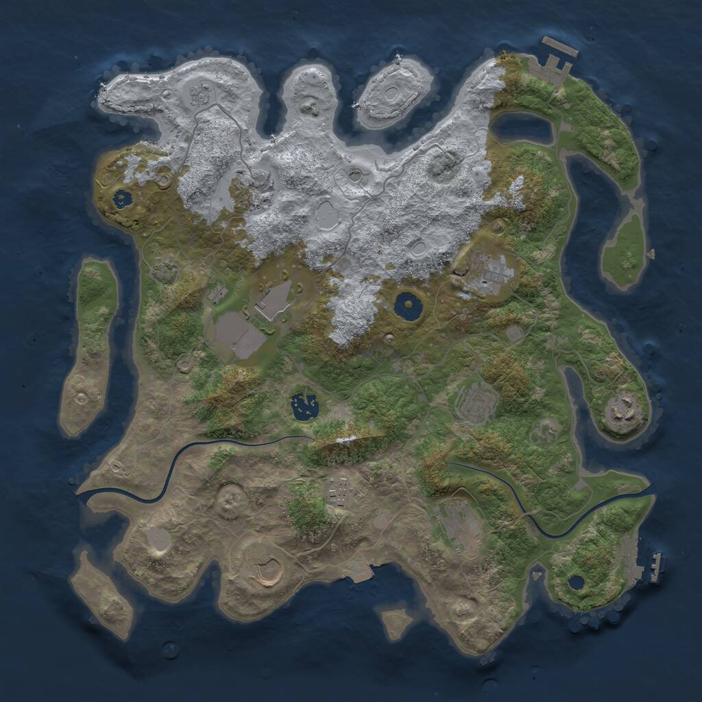 Rust Map: Procedural Map, Size: 3750, Seed: 96997, 15 Monuments