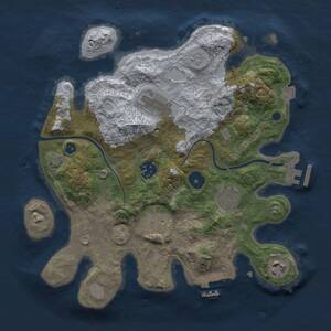 Thumbnail Rust Map: Procedural Map, Size: 3000, Seed: 1827299850, 10 Monuments