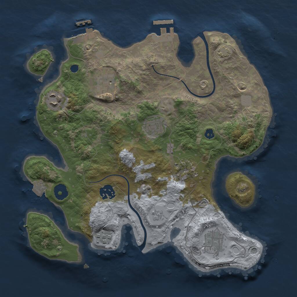 Rust Map: Procedural Map, Size: 3000, Seed: 129134852, 12 Monuments