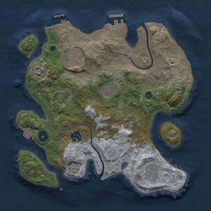 Thumbnail Rust Map: Procedural Map, Size: 3000, Seed: 129134852, 12 Monuments