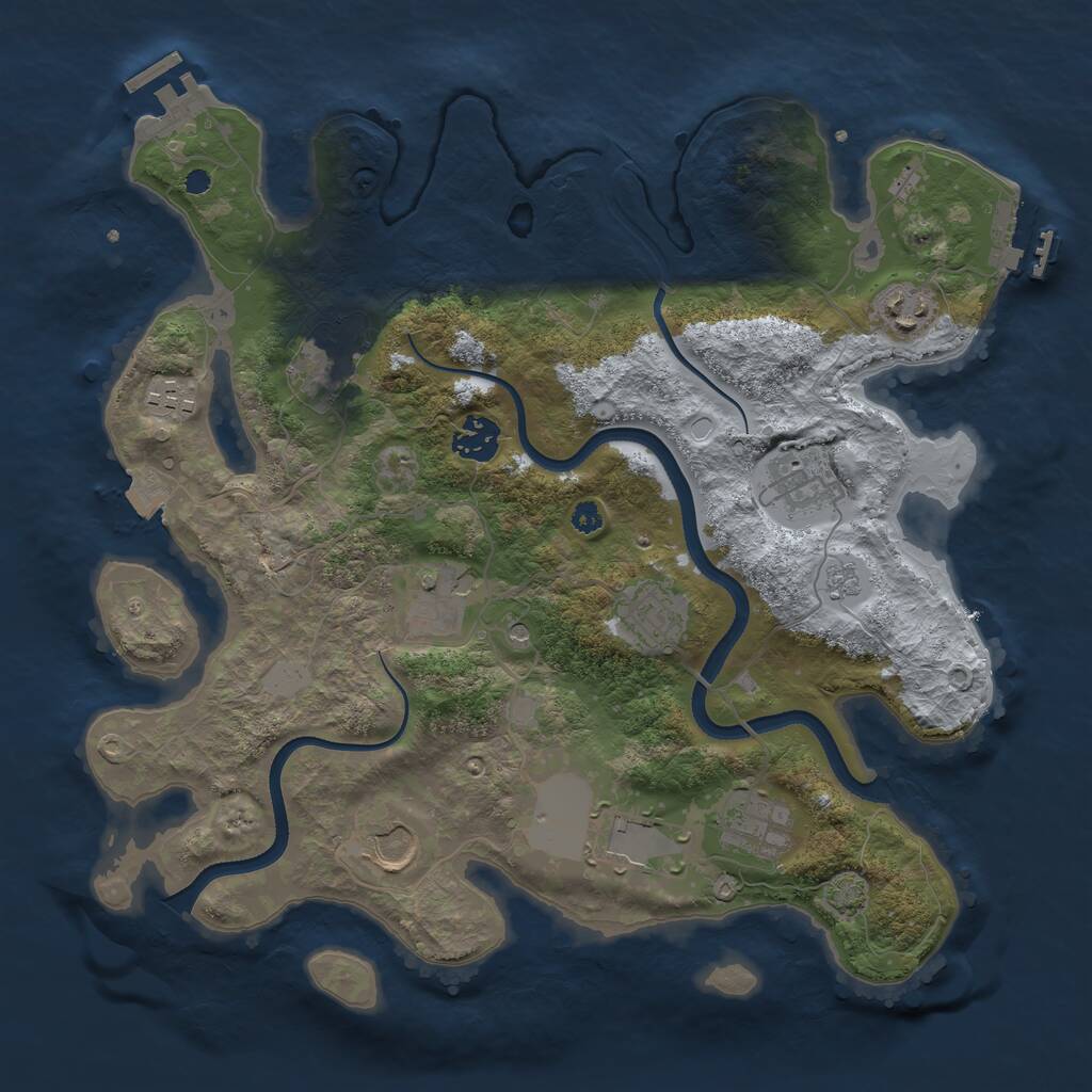 Rust Map: Procedural Map, Size: 3527, Seed: 75909336, 16 Monuments