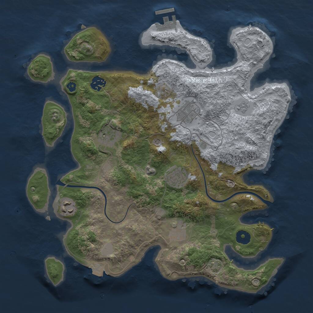 Rust Map: Procedural Map, Size: 3300, Seed: 86514377, 11 Monuments