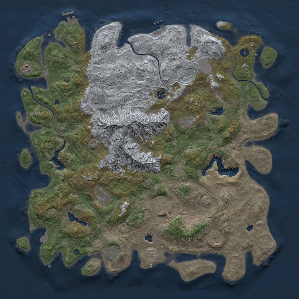 Rust Map: Procedural Map, Size: 5000, Seed: 8733244, 16 Monuments