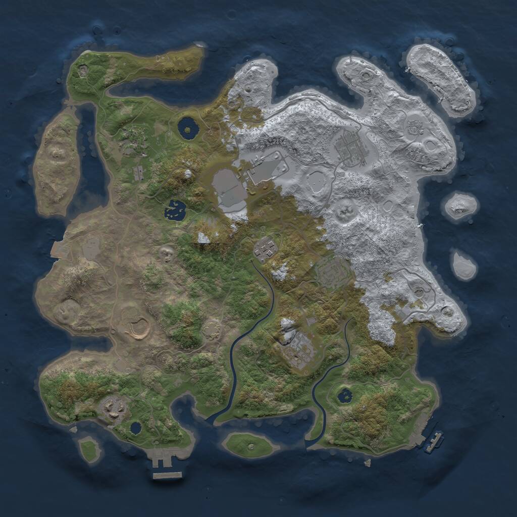 Rust Map: Procedural Map, Size: 3624, Seed: 1234567890, 15 Monuments