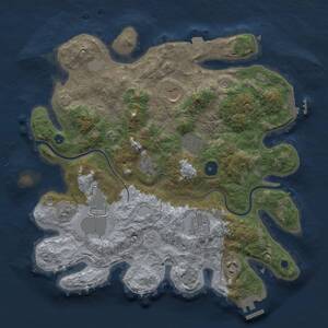 Thumbnail Rust Map: Procedural Map, Size: 3500, Seed: 1782386110, 13 Monuments