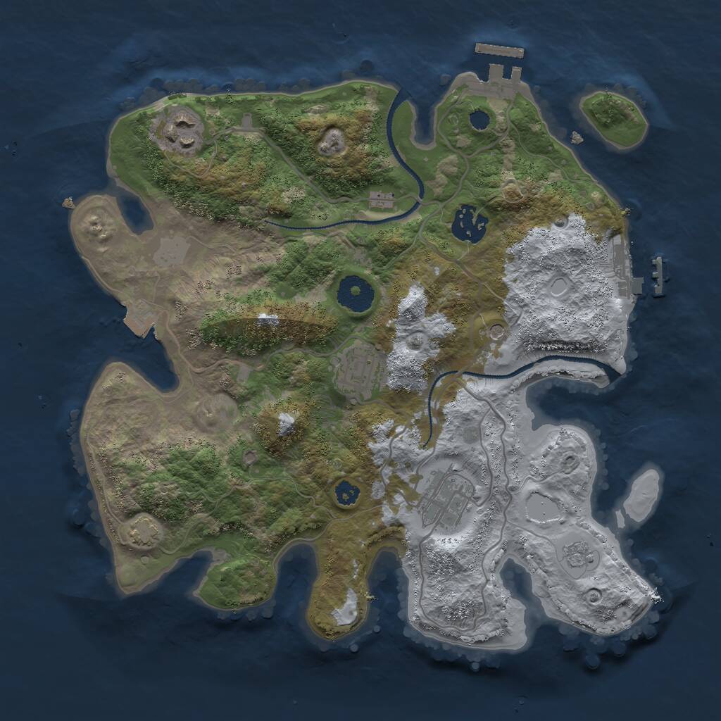 Rust Map: Procedural Map, Size: 3000, Seed: 763202888, 10 Monuments