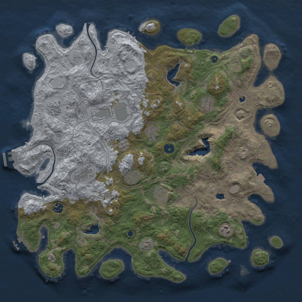 Rust Map: Procedural Map, Size: 4500, Seed: 99319158, 16 Monuments