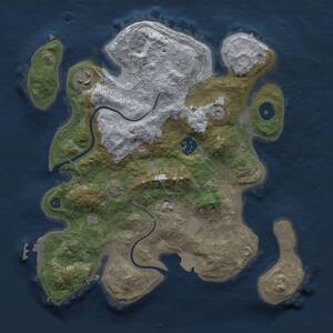 Thumbnail Rust Map: Procedural Map, Size: 3000, Seed: 1450751855, 8 Monuments