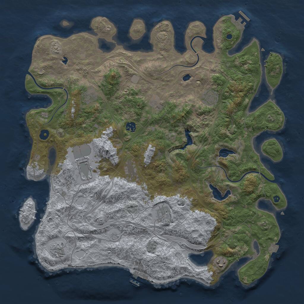 Rust Map: Procedural Map, Size: 4500, Seed: 15138431, 16 Monuments