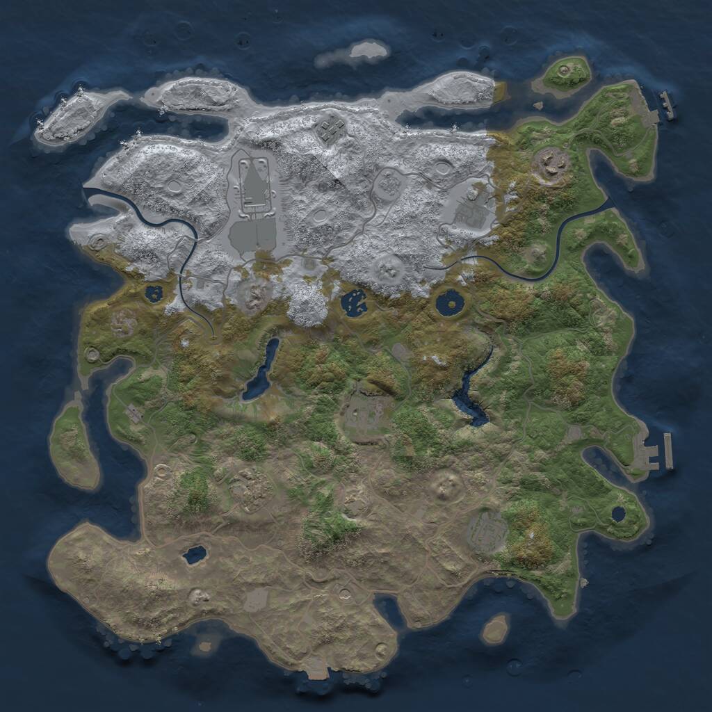 Rust Map: Procedural Map, Size: 4000, Seed: 2013404516, 14 Monuments