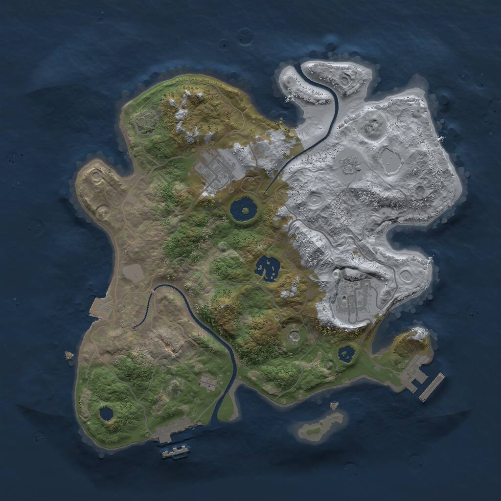 Rust Map: Procedural Map, Size: 3000, Seed: 86899, 9 Monuments