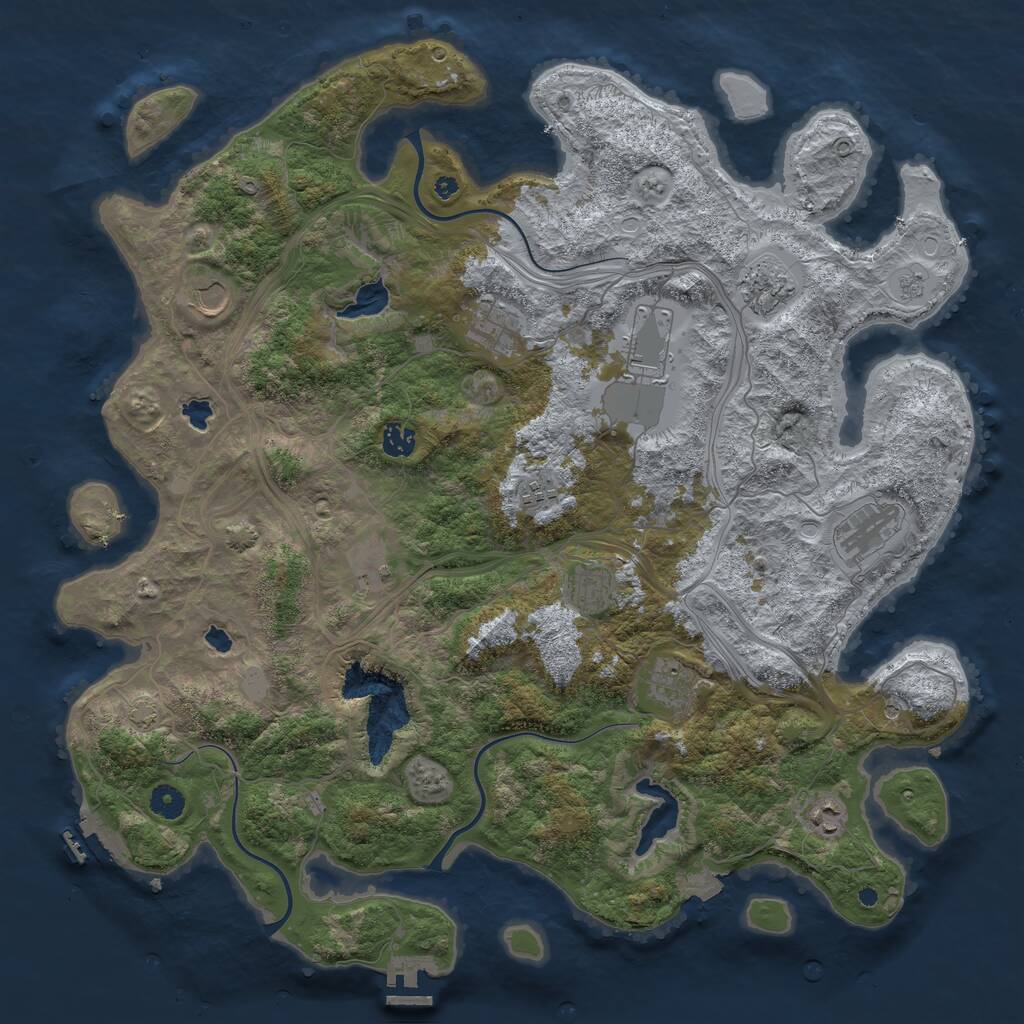 Rust Map: Procedural Map, Size: 4500, Seed: 1477487808, 17 Monuments