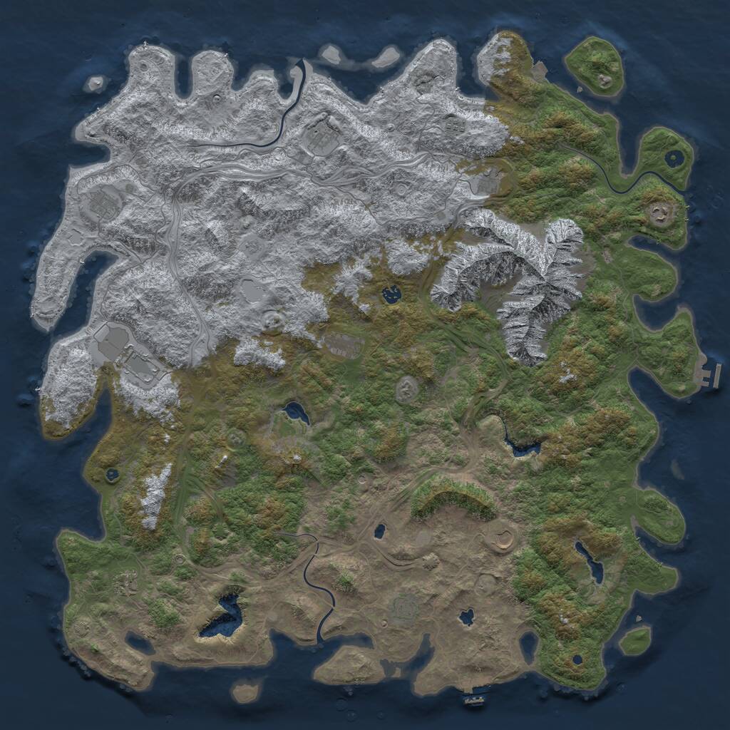 Rust Map: Procedural Map, Size: 6000, Seed: 999500, 19 Monuments