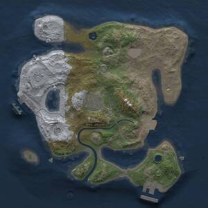 Thumbnail Rust Map: Procedural Map, Size: 2400, Seed: 726491163, 6 Monuments