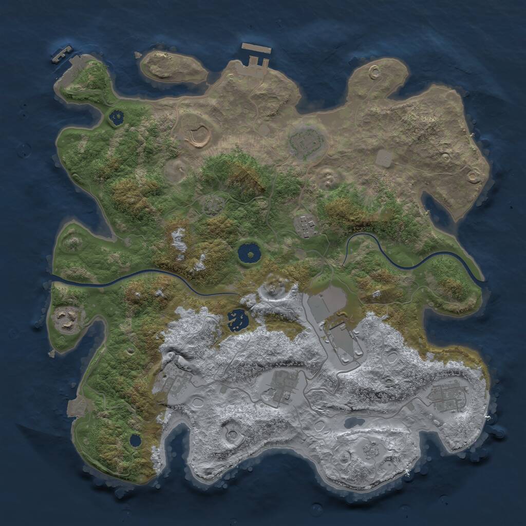 Rust Map: Procedural Map, Size: 3600, Seed: 1135, 15 Monuments