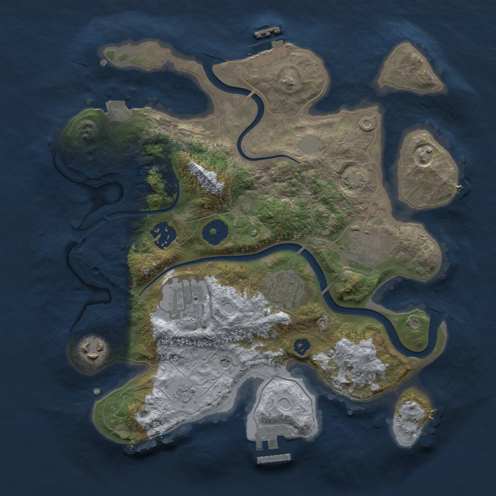 Rust Map: Procedural Map, Size: 3000, Seed: 9688, 11 Monuments