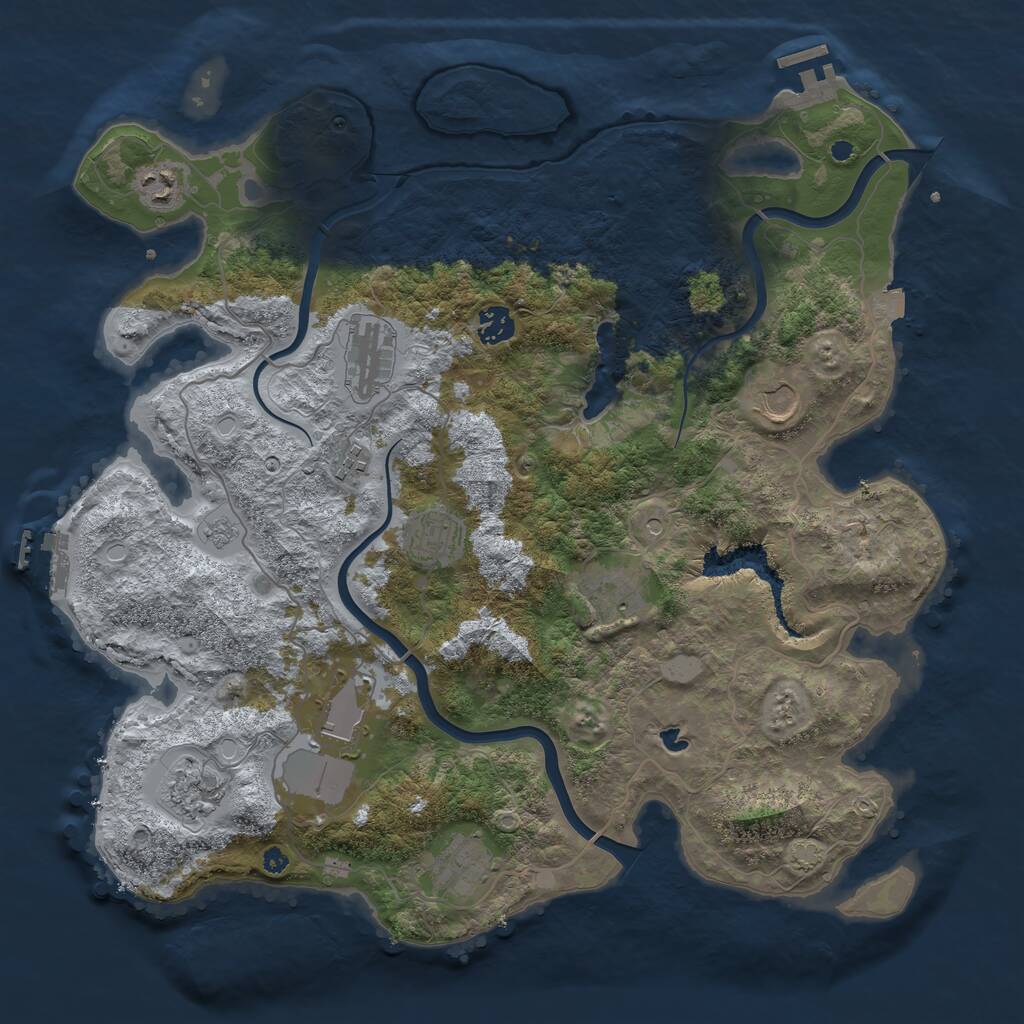 Rust Map: Procedural Map, Size: 4000, Seed: 9218, 16 Monuments