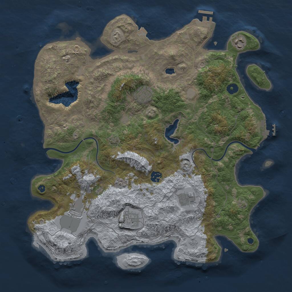 Rust Map: Procedural Map, Size: 4000, Seed: 81358671, 13 Monuments