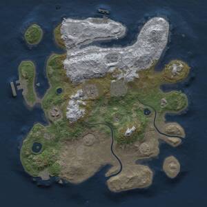 Thumbnail Rust Map: Procedural Map, Size: 3000, Seed: 2517608, 10 Monuments