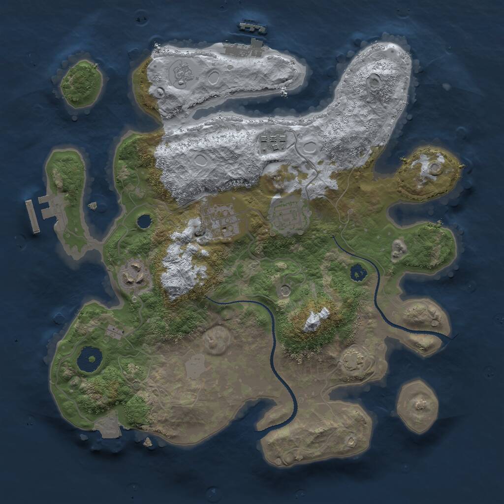 Rust Map: Procedural Map, Size: 3000, Seed: 2517608, 10 Monuments