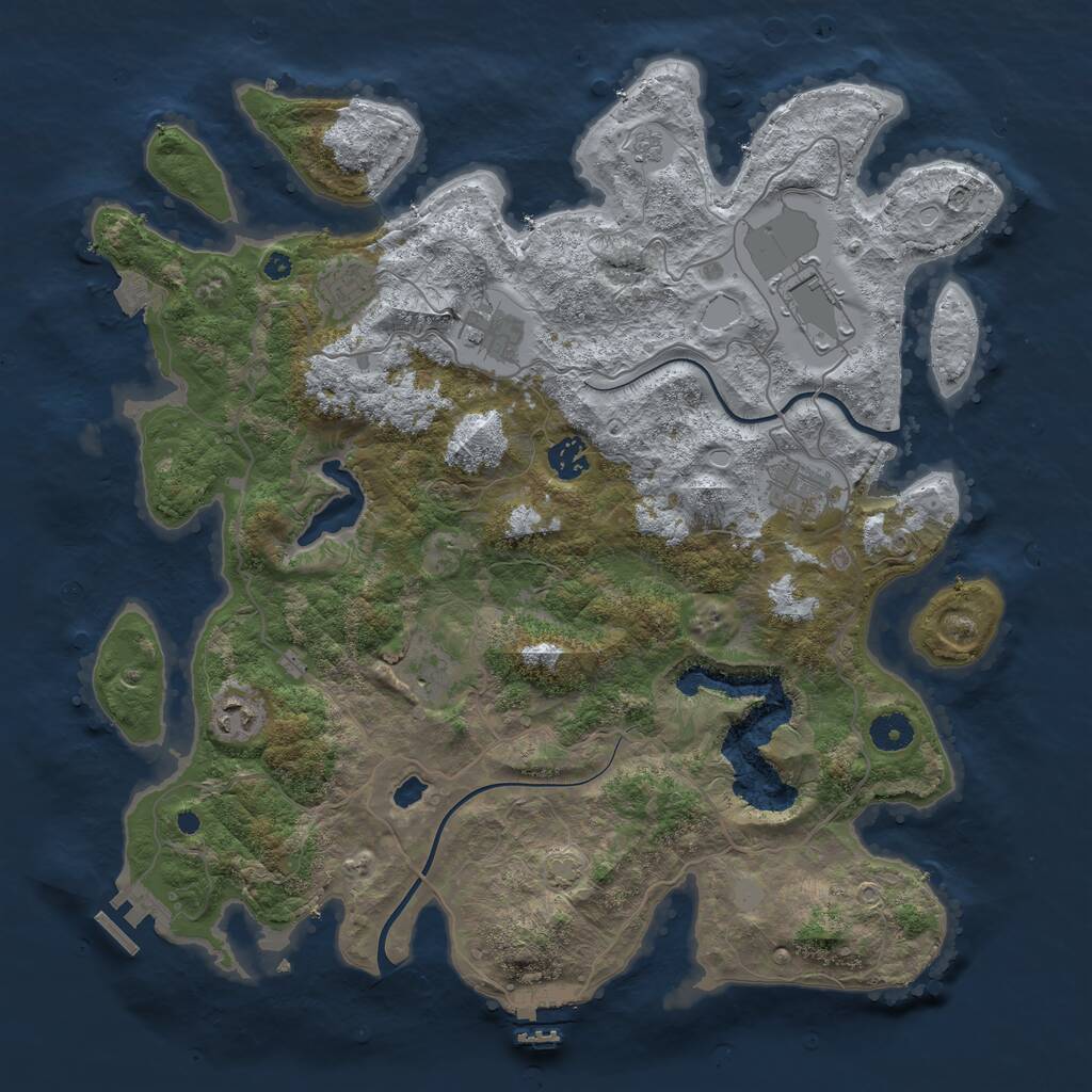 Rust Map: Procedural Map, Size: 4000, Seed: 855419685, 12 Monuments