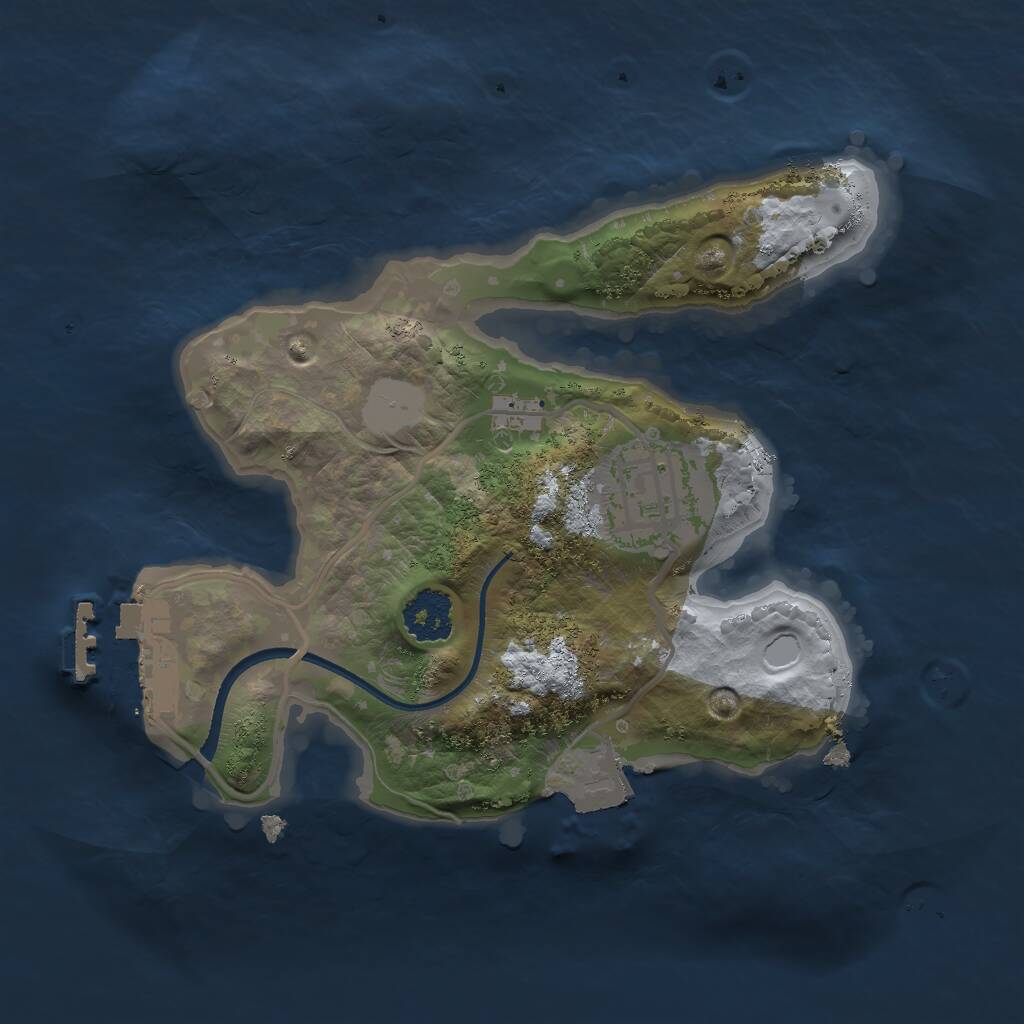 Rust Map: Procedural Map, Size: 2000, Seed: 622007508, 3 Monuments