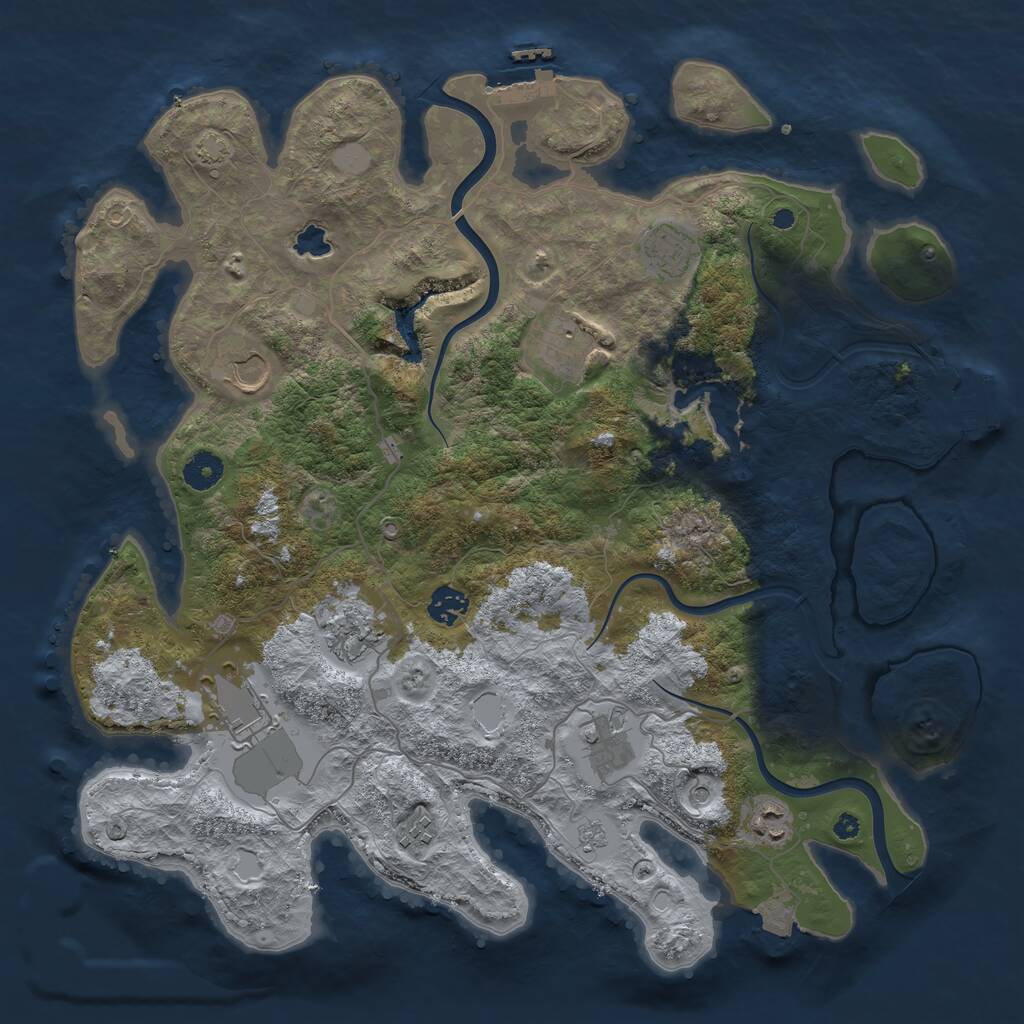 Rust Map: Procedural Map, Size: 4000, Seed: 57483, 15 Monuments