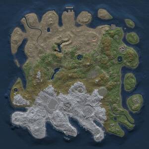 Thumbnail Rust Map: Procedural Map, Size: 4000, Seed: 57483, 14 Monuments