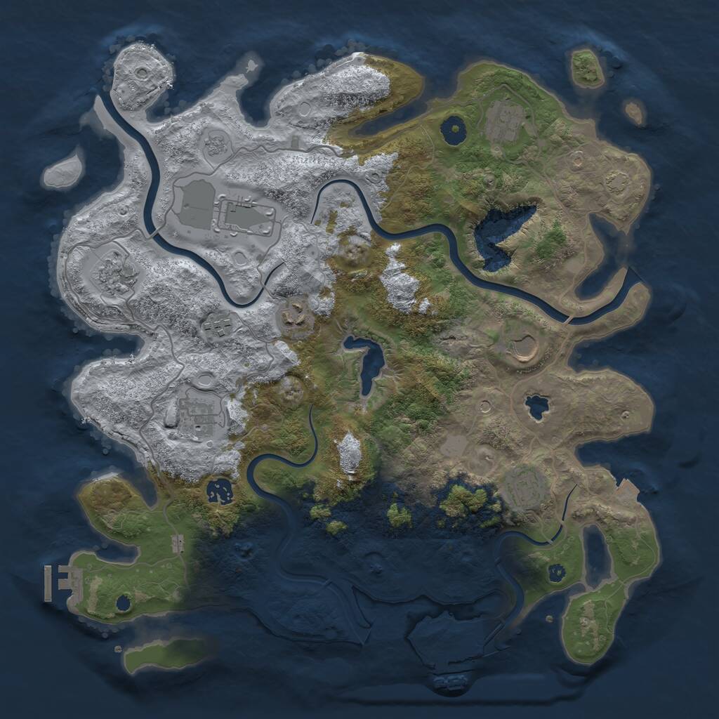 Rust Map: Procedural Map, Size: 4000, Seed: 90587512, 15 Monuments