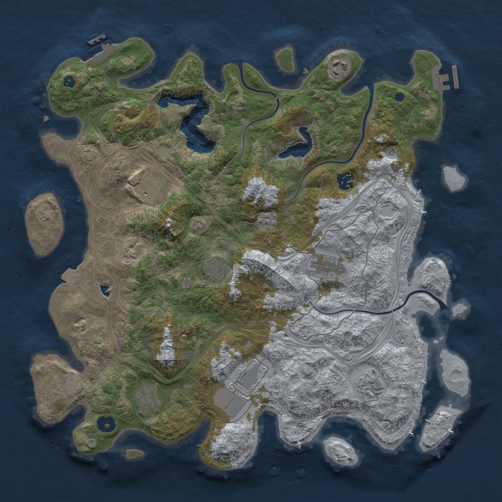 Rust Map: Procedural Map, Size: 4250, Seed: 2082433417, 15 Monuments