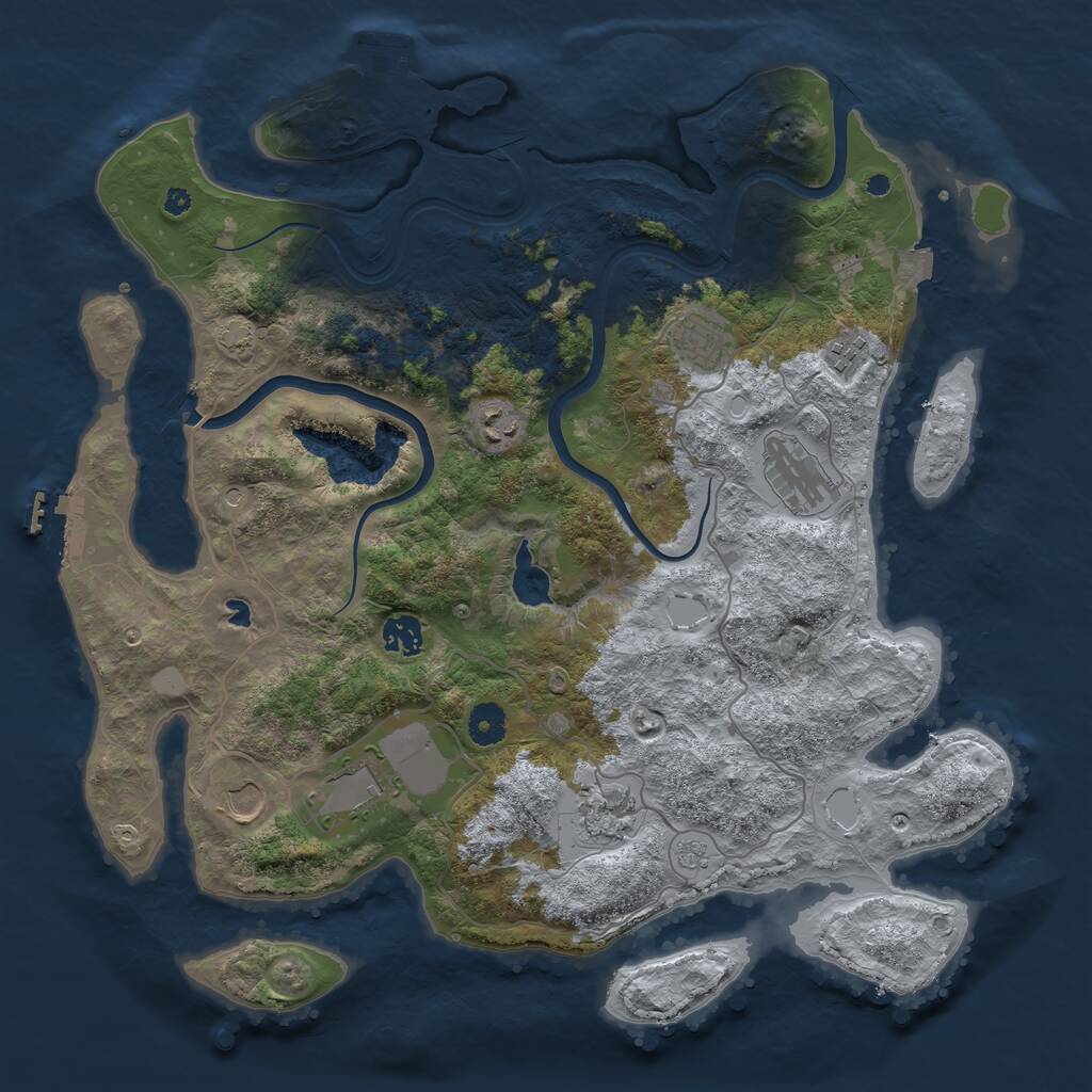 Rust Map: Procedural Map, Size: 4000, Seed: 20141733, 14 Monuments