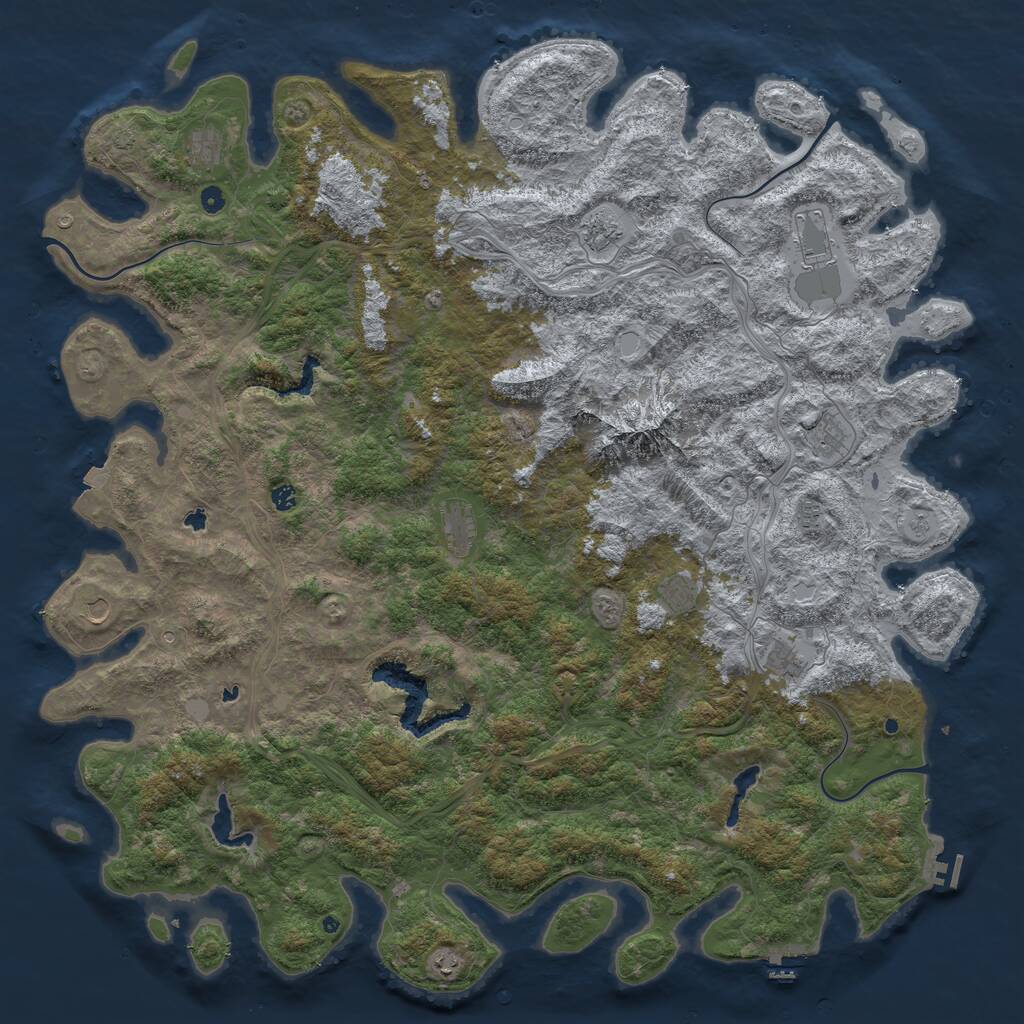 Rust Map: Procedural Map, Size: 6000, Seed: 93695391, 17 Monuments