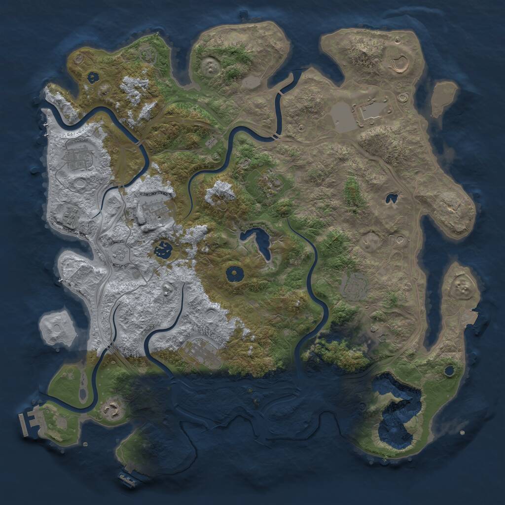 Rust Map: Procedural Map, Size: 4400, Seed: 915855137, 17 Monuments