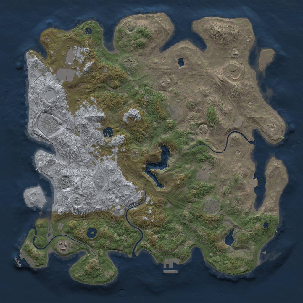 Rust Map: Procedural Map, Size: 4400, Seed: 915855137, 16 Monuments