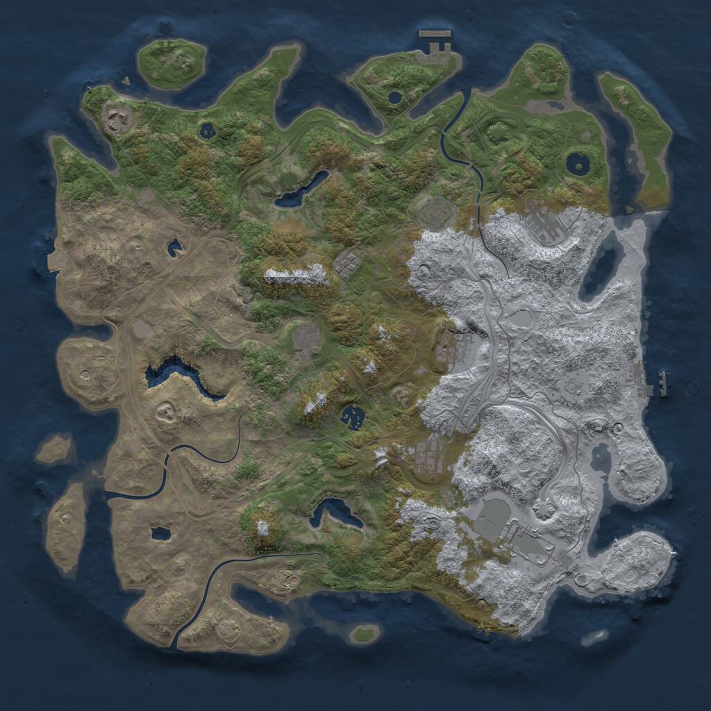 Rust Map: Procedural Map, Size: 4500, Seed: 75507287, 15 Monuments
