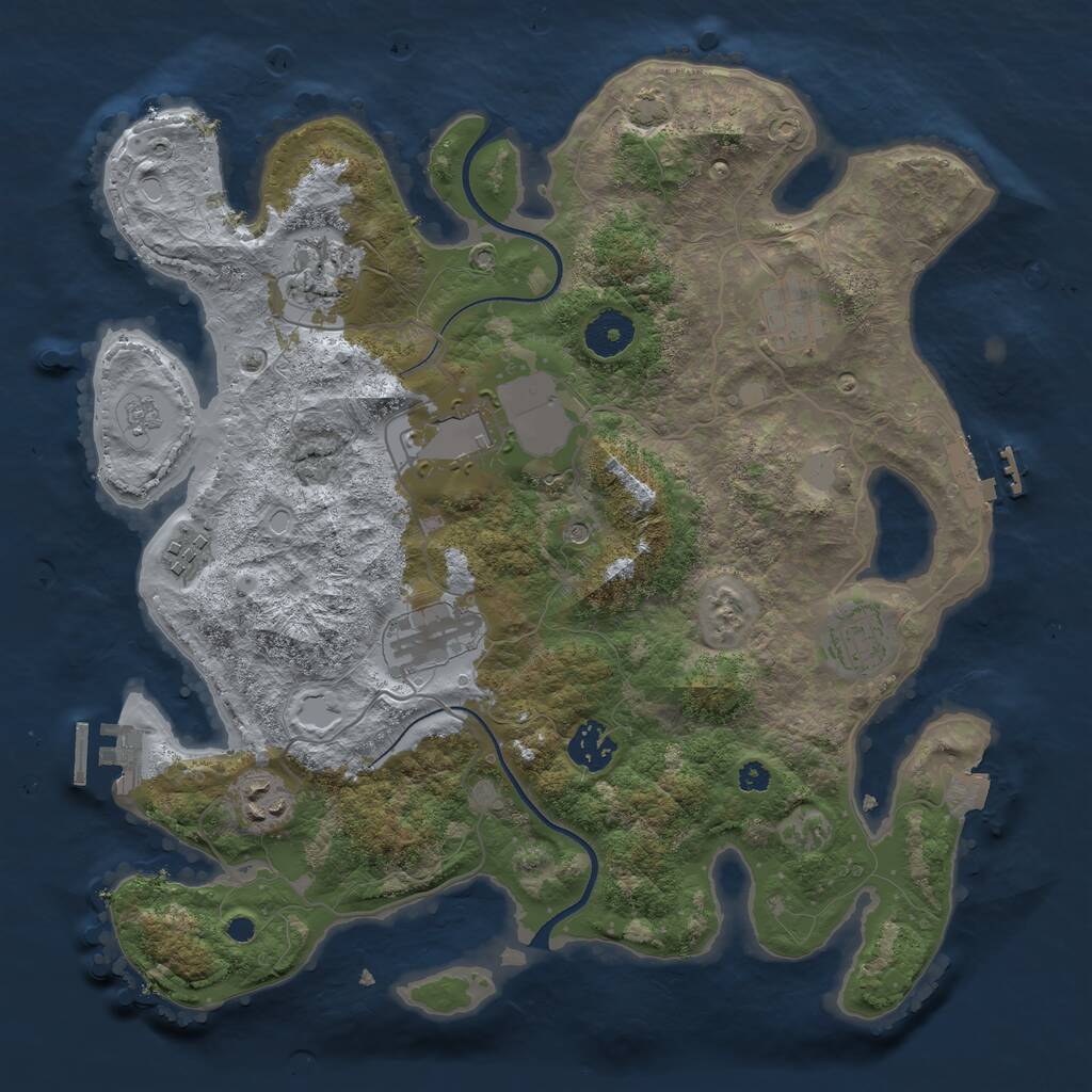 Rust Map: Procedural Map, Size: 3500, Seed: 1546238626, 14 Monuments