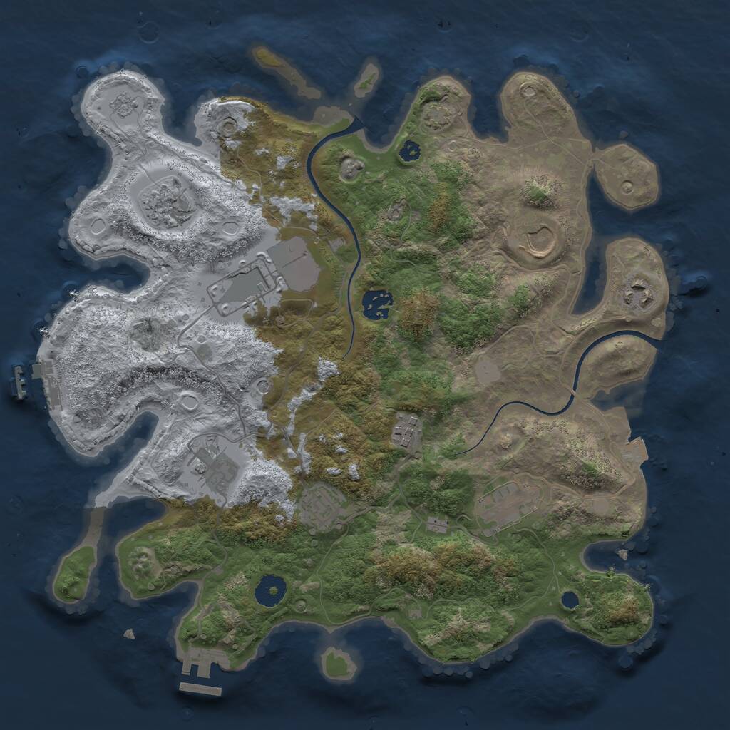 Rust Map: Procedural Map, Size: 3500, Seed: 87470644, 15 Monuments