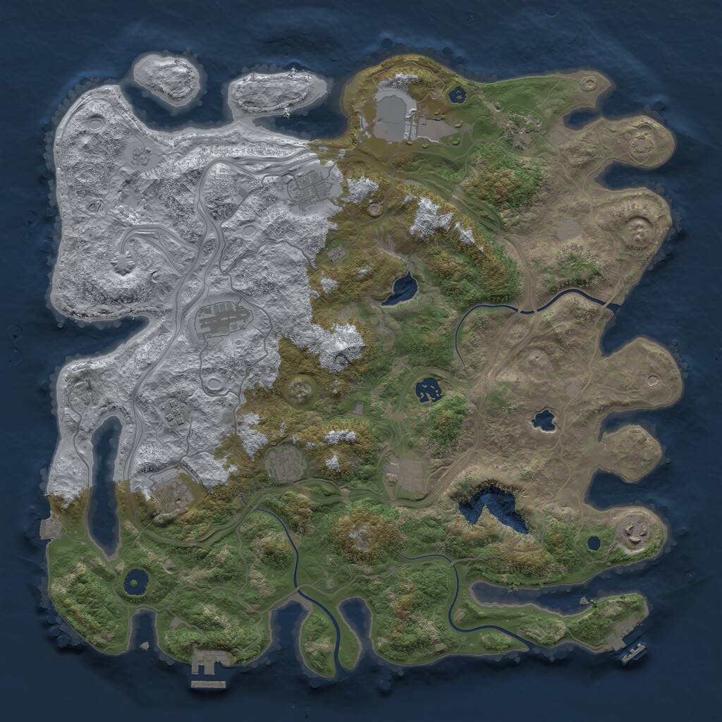 Rust Map: Procedural Map, Size: 4250, Seed: 392678512, 16 Monuments